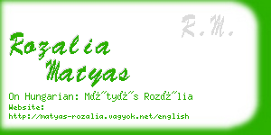 rozalia matyas business card